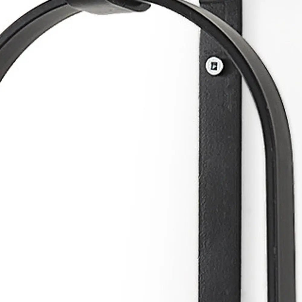 24" Black Metal Abstract Wall Sconce Candle Holder HomeRoots