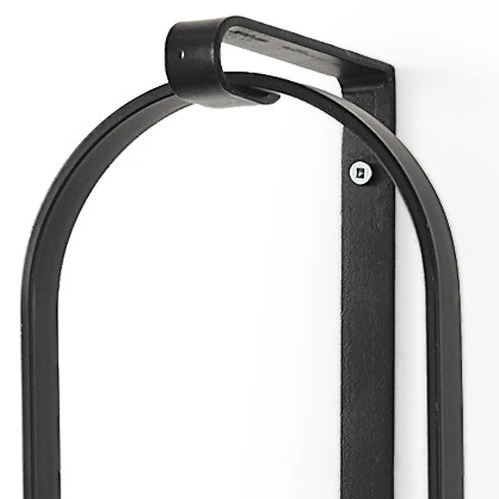 24" Black Metal Abstract Wall Sconce Candle Holder HomeRoots