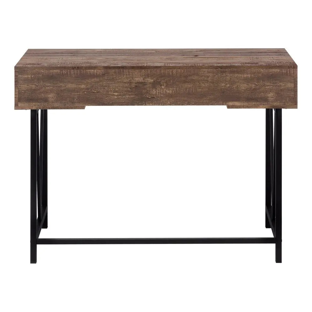 24" Brown and Black Computer Desk With Two Drawers - NOBLE HOME INTERIORS