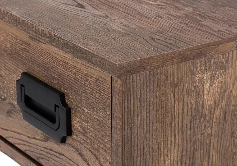 24" Brown and Black Computer Desk With Two Drawers - NOBLE HOME INTERIORS