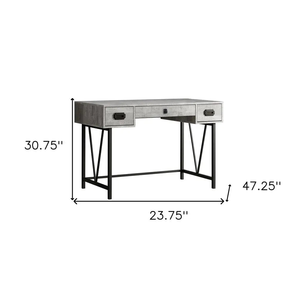 24" Brown and Black Computer Desk With Two Drawers - NOBLE HOME INTERIORS