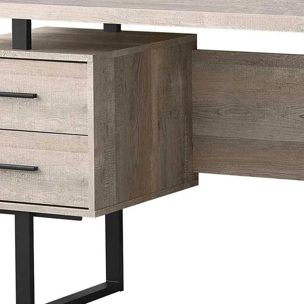 24" Brown and Black With Three Drawers - NOBLE HOME INTERIORS