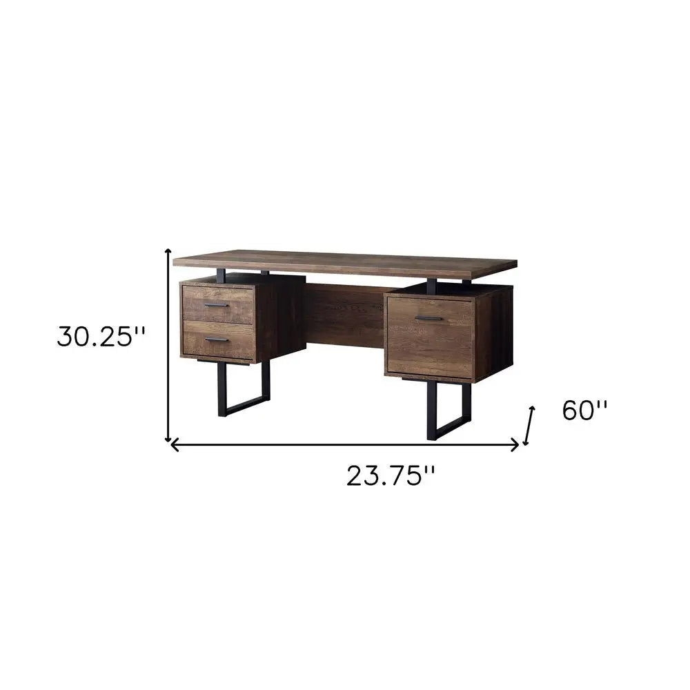 24" Brown and Black With Three Drawers - NOBLE HOME INTERIORS