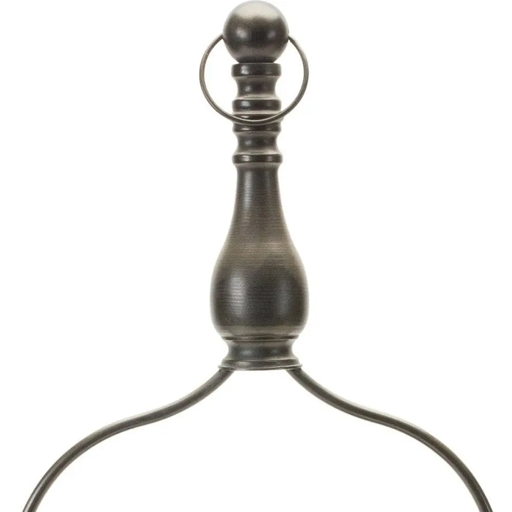 24" Brown Distressed Iron Tabletop Dish Candle Holder - NOBLE HOME INTERIORS