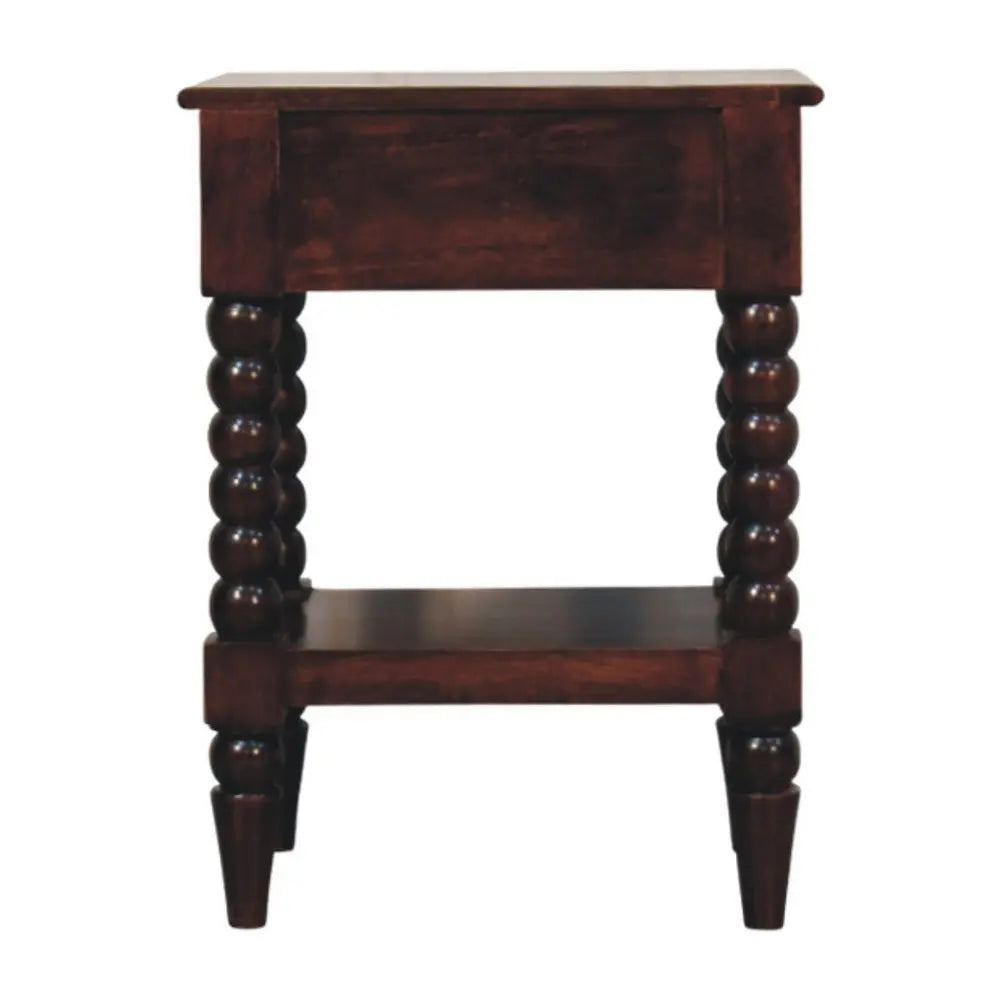 24" Brown Solid Wood Two Drawer Nightstand - NOBLE HOME INTERIORS