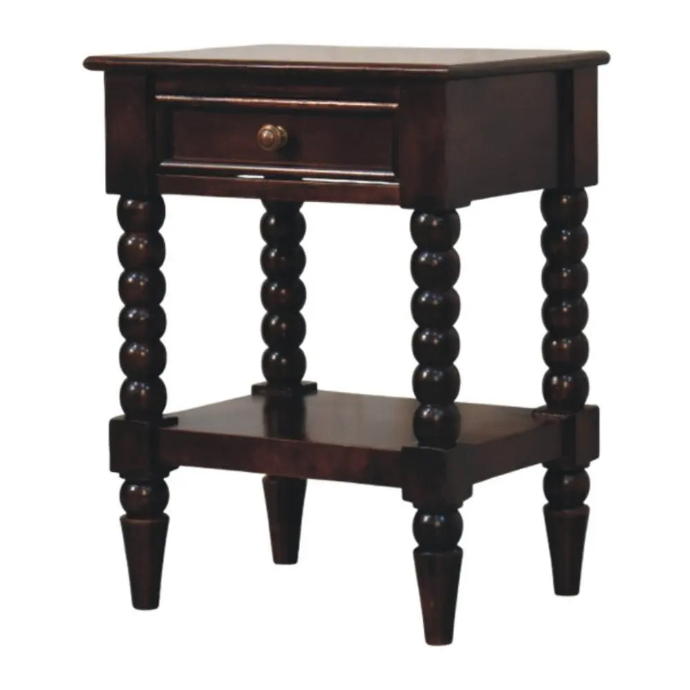 24" Brown Solid Wood Two Drawer Nightstand - NOBLE HOME INTERIORS