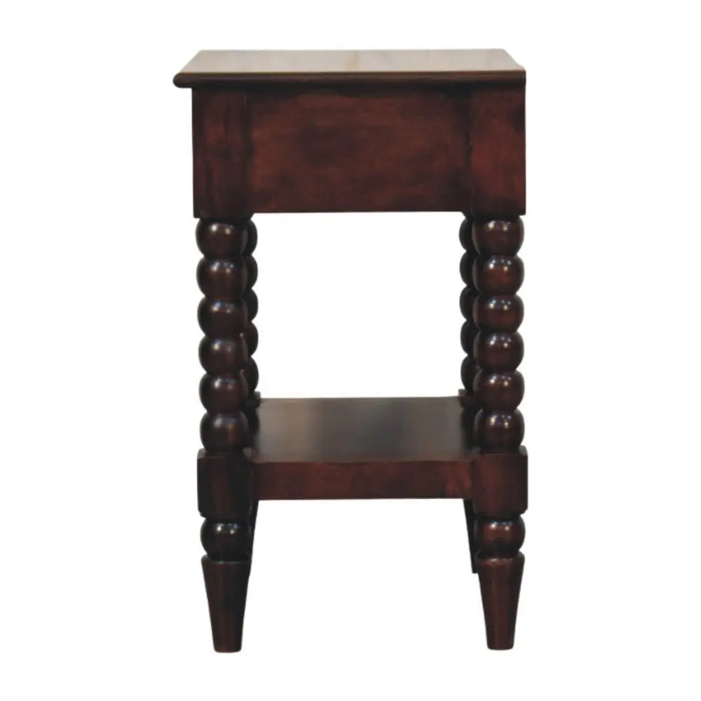 24" Brown Solid Wood Two Drawer Nightstand - NOBLE HOME INTERIORS
