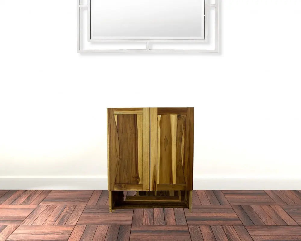 24" Brown Solid Wood Wall Mounted Accent Cabinet - NOVA HOME FURNITURE