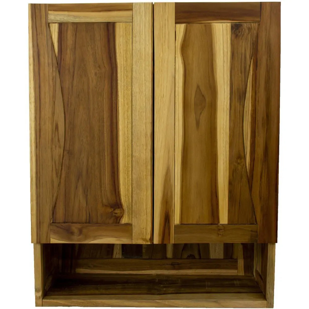 24" Brown Solid Wood Wall Mounted Accent Cabinet - NOVA HOME FURNITURE