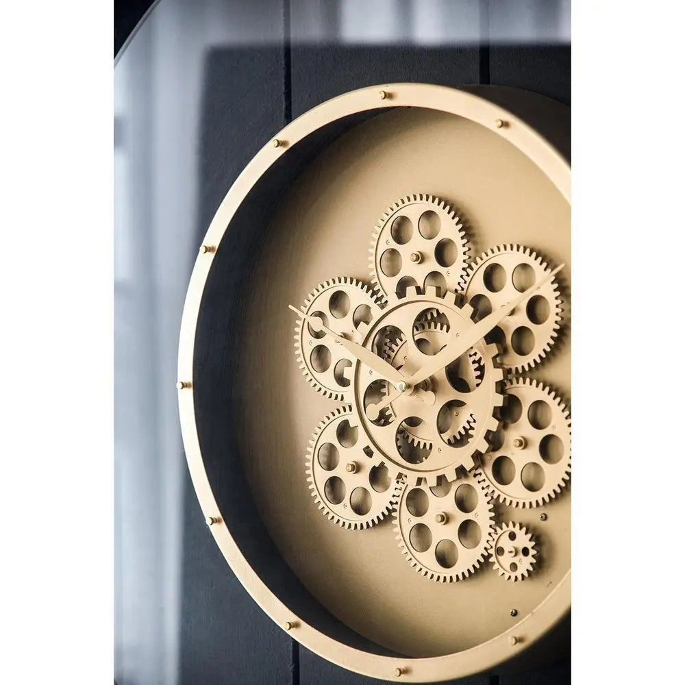 24" Circle Gold Acrylic Analog Wall Clock - NOBLE HOME INTERIORS