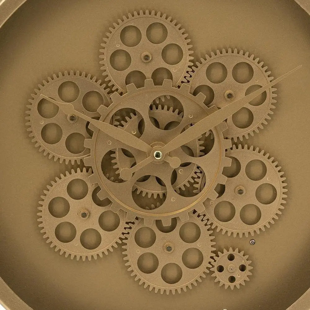 24" Circle Gold Acrylic Analog Wall Clock - NOBLE HOME INTERIORS