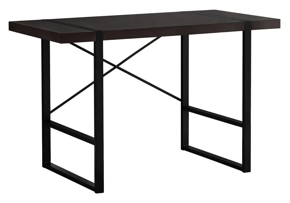 24" Dark Brown and Black Computer Desk - NOBLE HOME INTERIORS