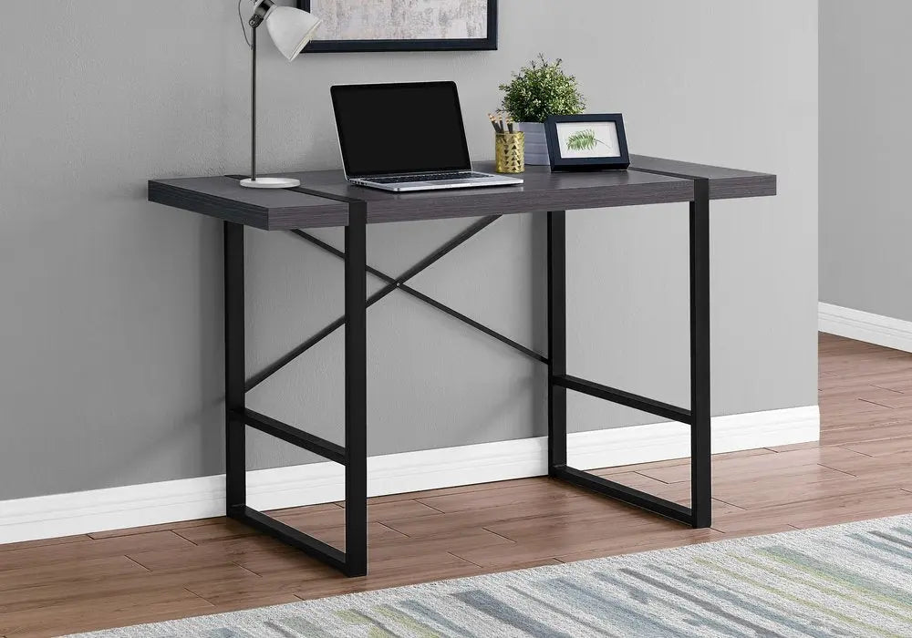 24" Gray and Black Computer Desk - NOBLE HOME INTERIORS