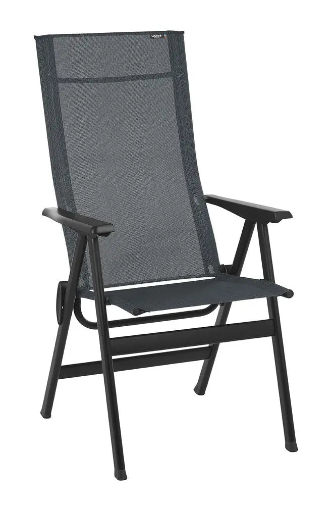 24" Gray and Black Steel Outdoor Arm Chair - NOBLE HOME INTERIORS