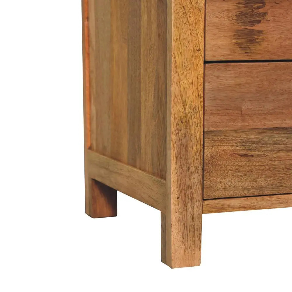 24" Oak Solid Wood Three Drawer Nightstand - NOBLE HOME INTERIORS