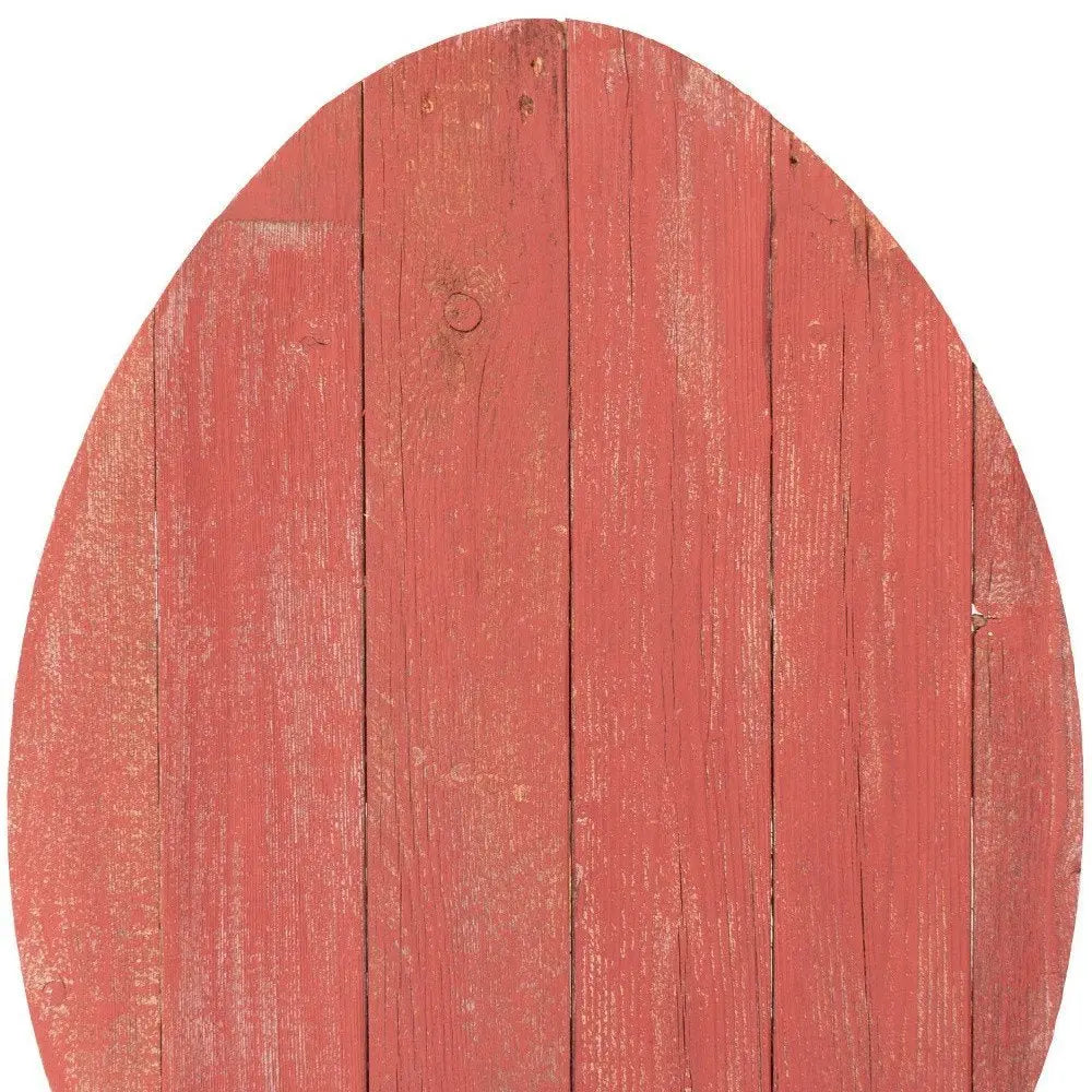 24" Rustic Farmhouse Red Wood Large Egg - NOBLE HOME INTERIORS