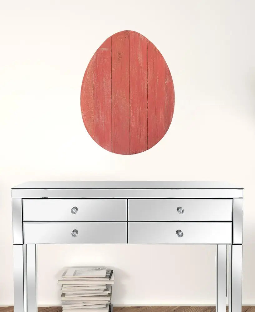 24" Rustic Farmhouse Red Wood Large Egg - NOBLE HOME INTERIORS