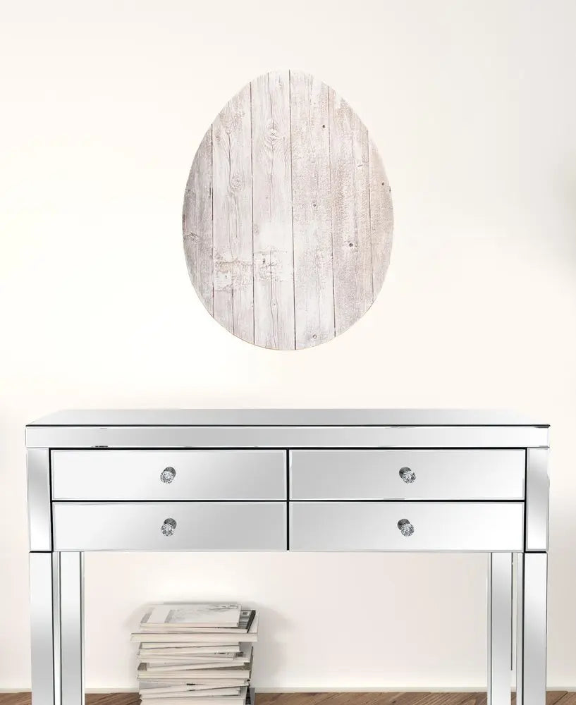 24" Rustic White Wash Wood Large Egg - NOBLE HOME INTERIORS