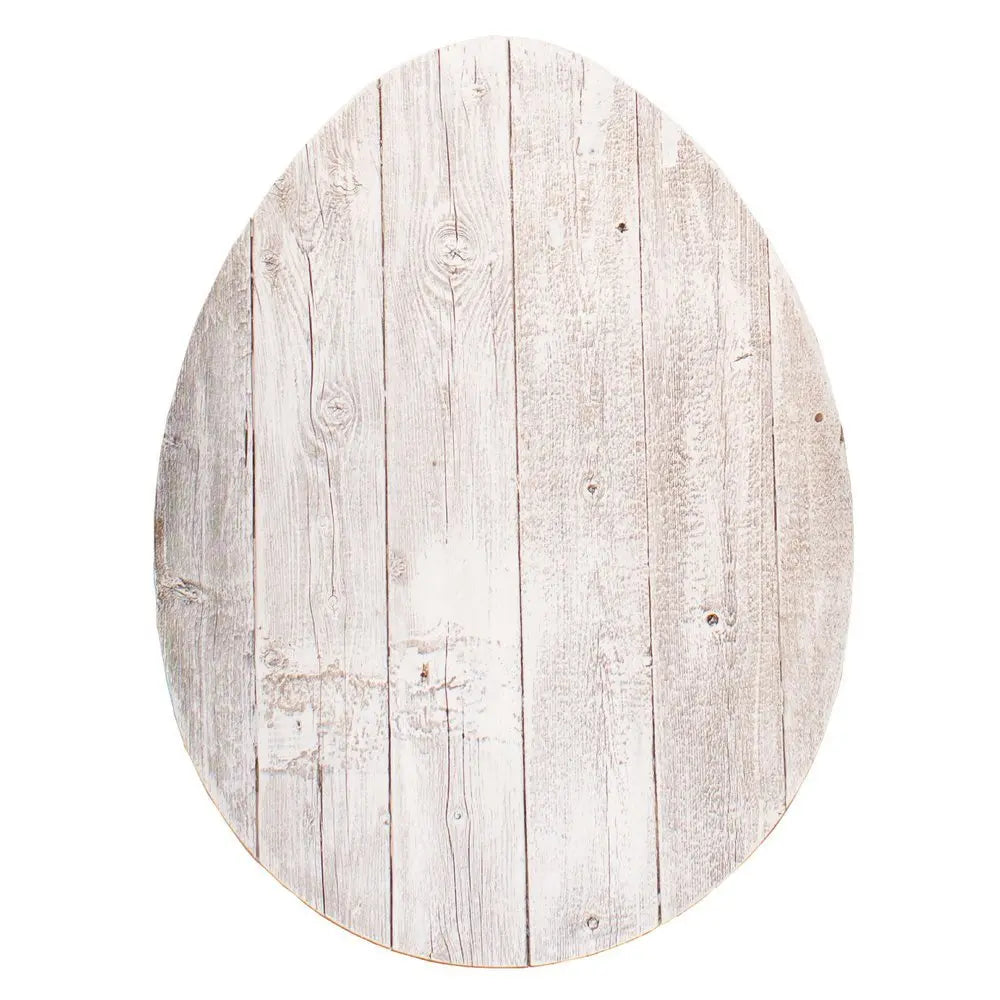 24" Rustic White Wash Wood Large Egg - NOBLE HOME INTERIORS
