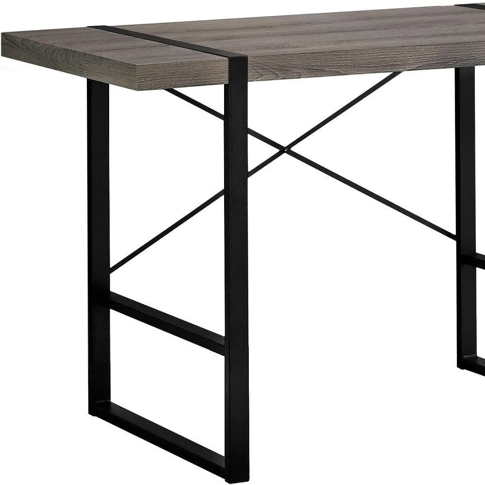 24" Taupe and Black Computer Desk - NOBLE HOME INTERIORS