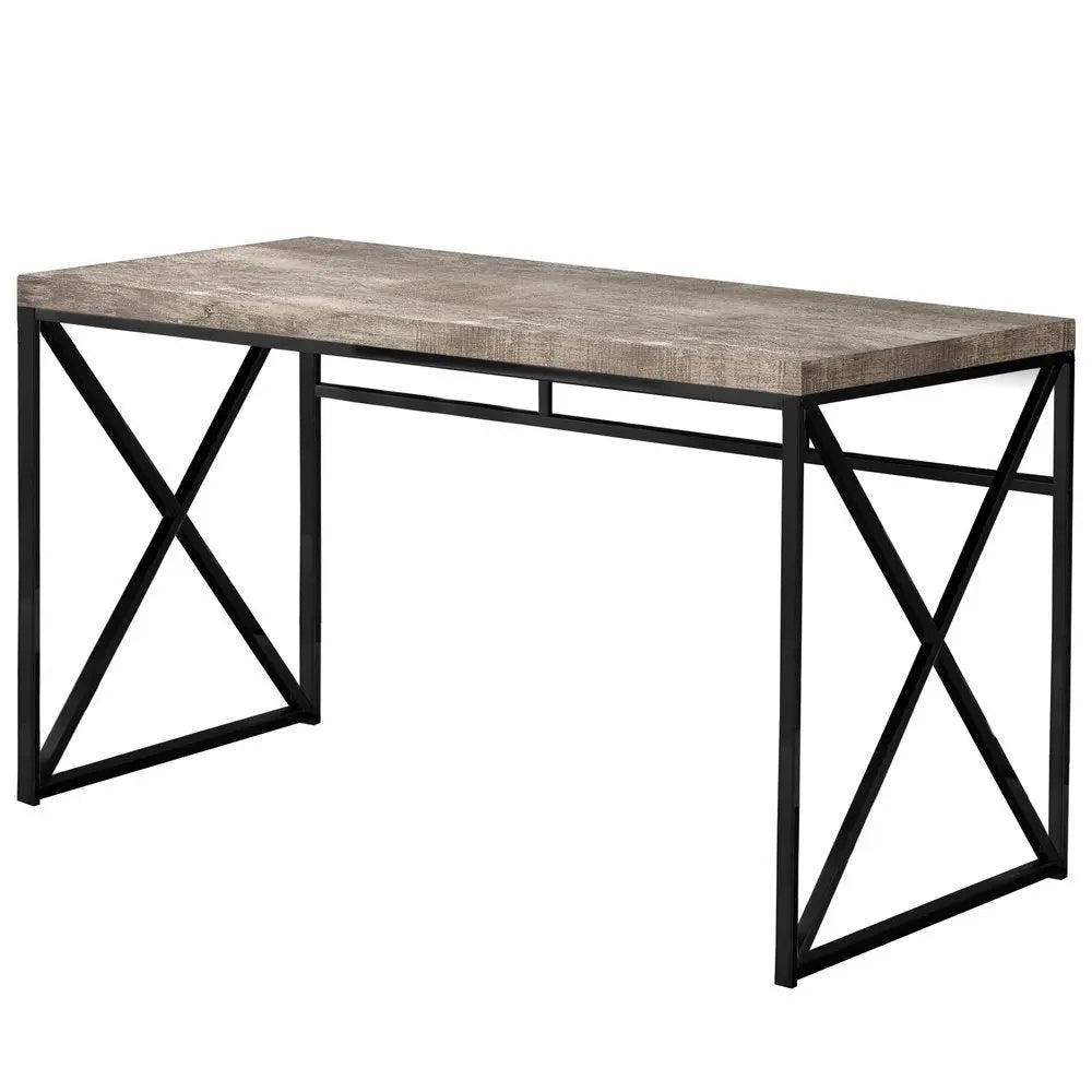 24" Taupe and Black Computer Desk - NOBLE HOME INTERIORS