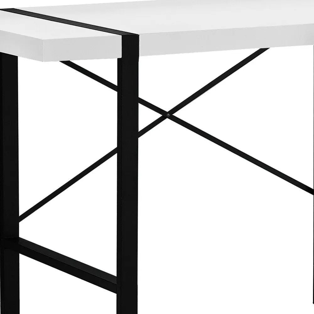 24" White and Black Computer Desk - NOBLE HOME INTERIORS
