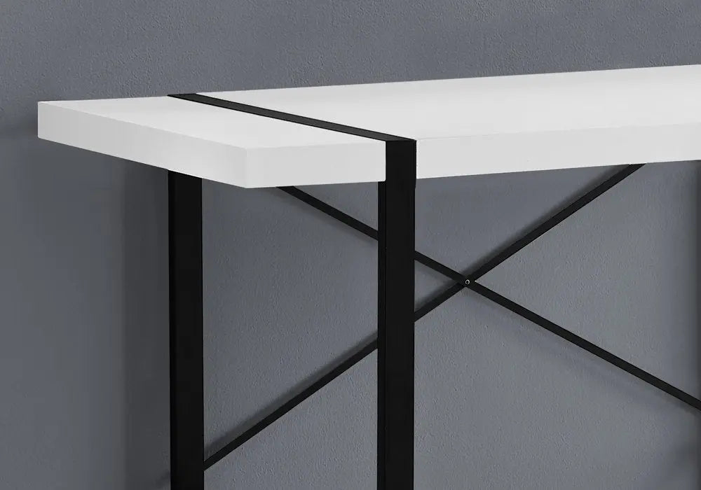 24" White and Black Computer Desk - NOBLE HOME INTERIORS
