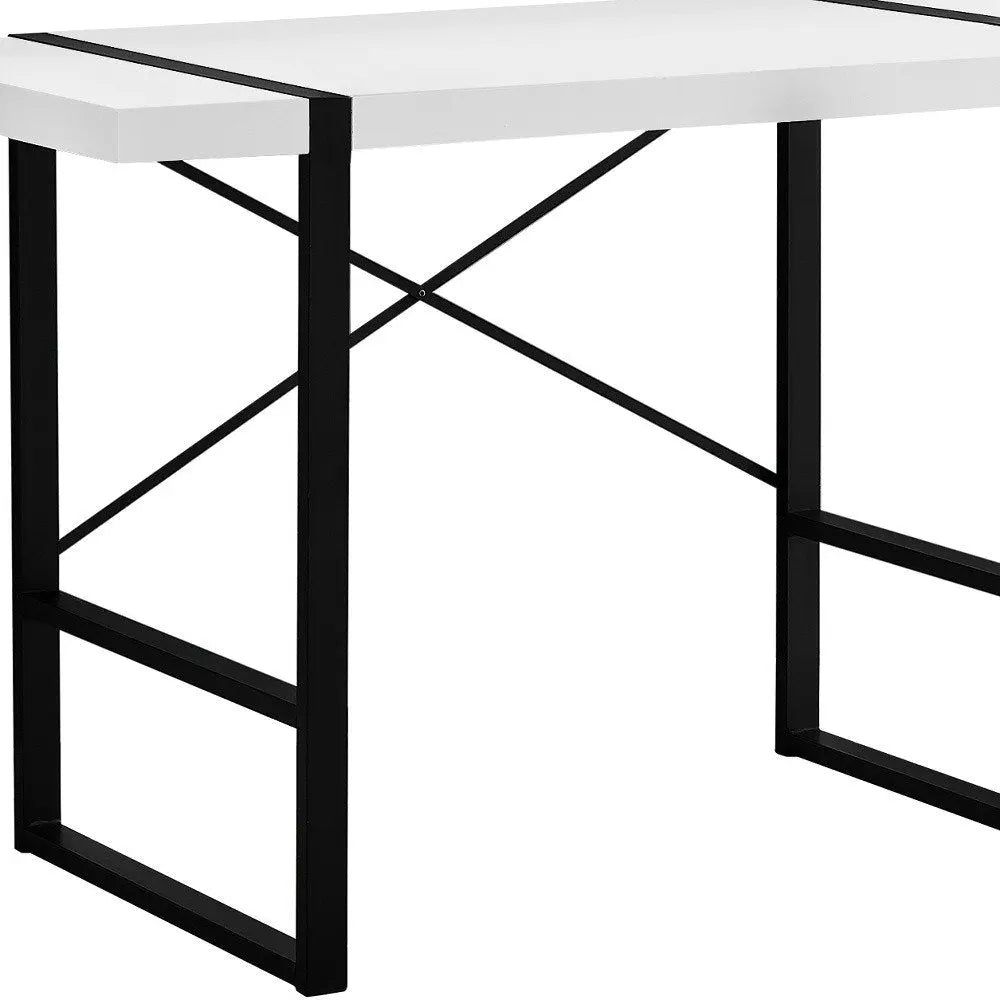 24" White and Black Computer Desk - NOBLE HOME INTERIORS