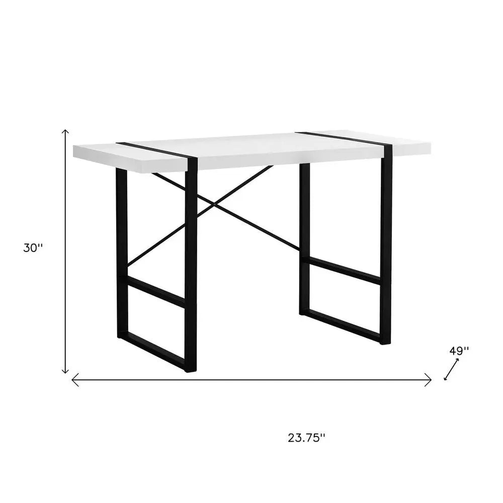 24" White and Black Computer Desk - NOBLE HOME INTERIORS