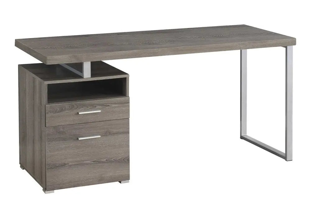 24" White and Silver Computer Desk With Two Drawers - NOBLE HOME INTERIORS
