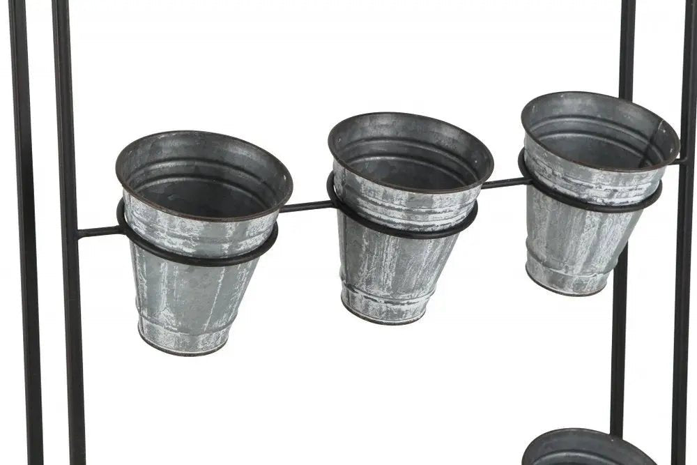 24" X 18" Black And Silver Metal Rectangular Wall Planter HomeRoots