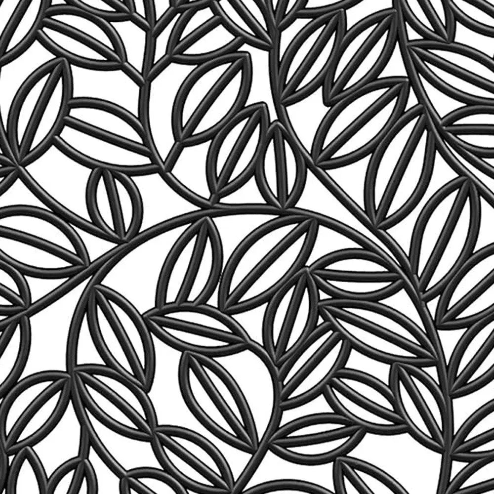 24" X 36" Black Rubber Botanical Leaves Outdoor Door Mat - NOBLE HOME INTERIORS