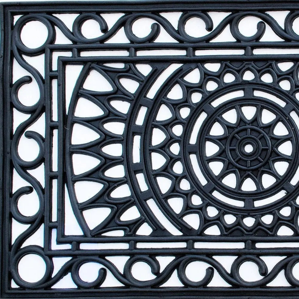 24" X 36" Black Rubber Outdoor Door Mat - NOBLE HOME INTERIORS