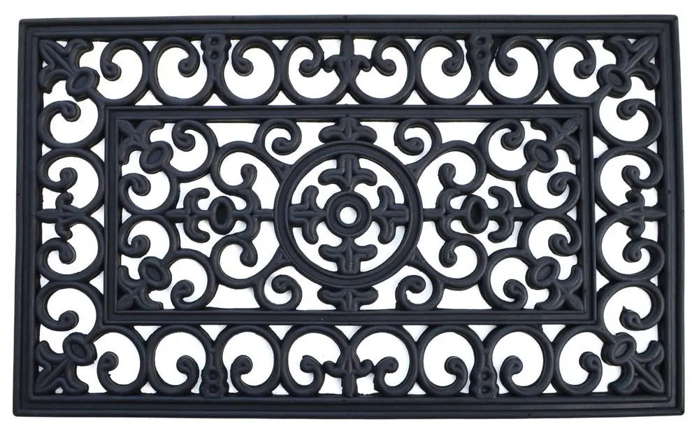 24" X 36" Black Rubber Outdoor Door Mat - NOBLE HOME INTERIORS
