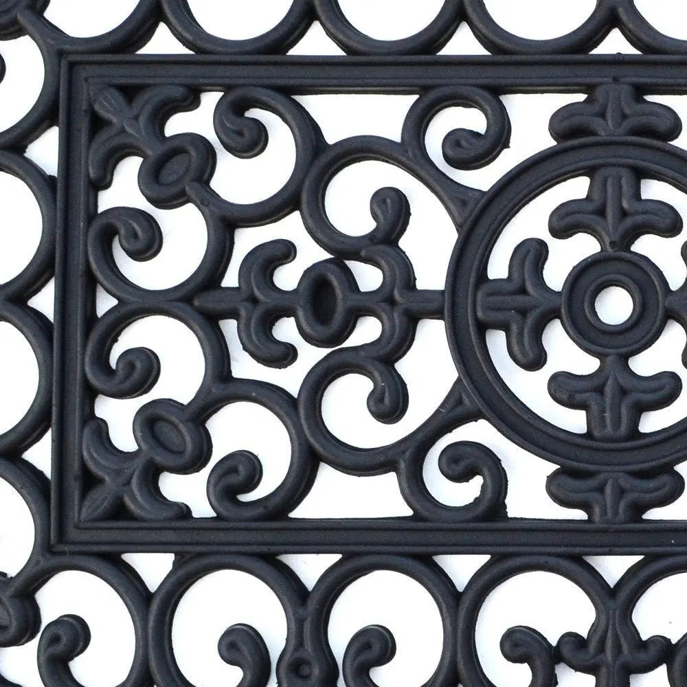 24" X 36" Black Rubber Outdoor Door Mat - NOBLE HOME INTERIORS