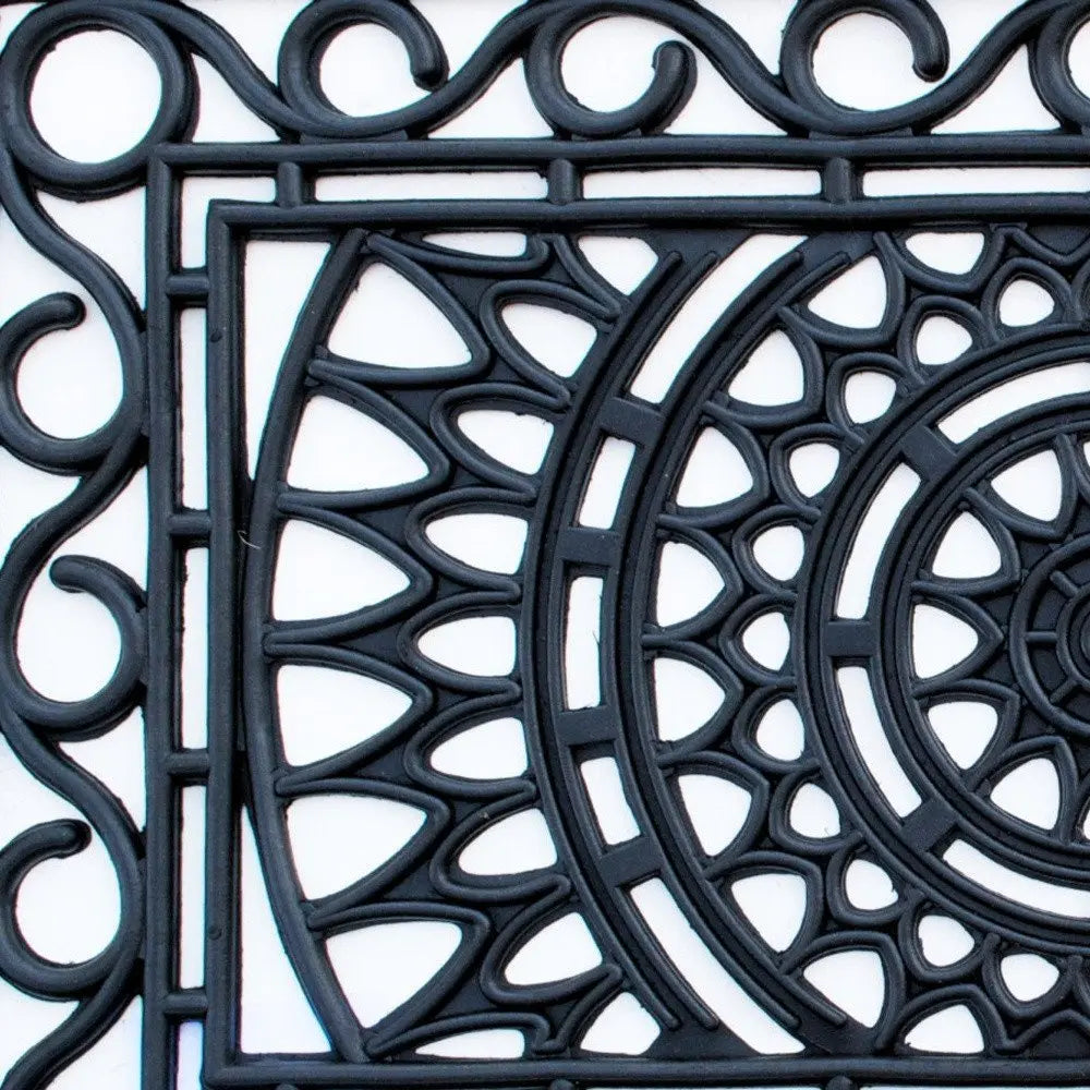 24" X 36" Black Rubber Outdoor Door Mat - NOBLE HOME INTERIORS
