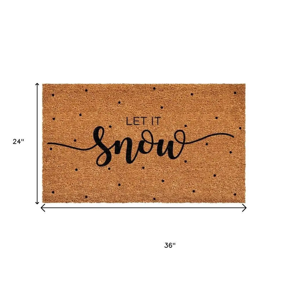 24" X 36" Brown And Black Christmas Outdoor Coir Door Mat - NOVA HOME FURNITURE