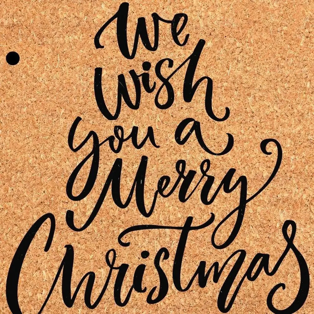 24" X 36" Brown And Black Christmas Outdoor Coir Door Mat - NOVA HOME FURNITURE