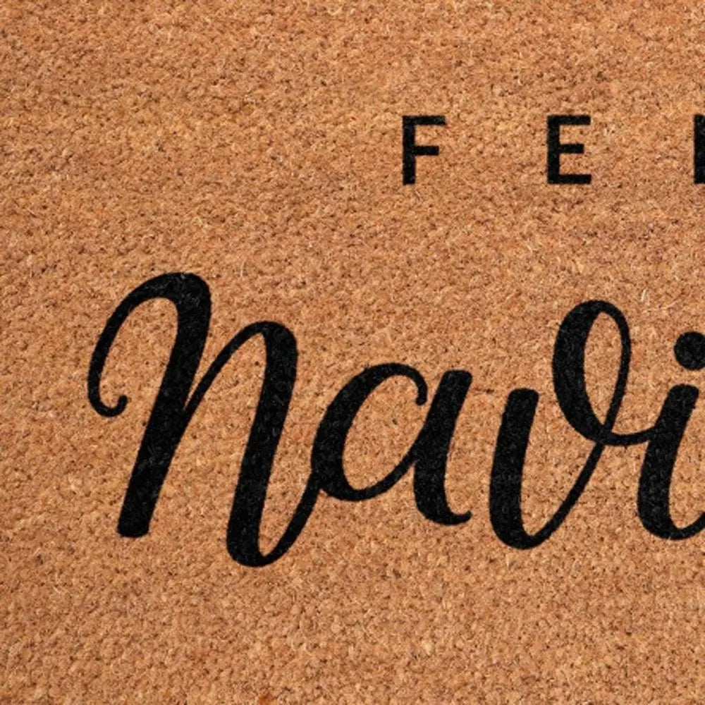 24" X 36" Brown And Black Christmas Outdoor Coir Door Mat - NOVA HOME FURNITURE