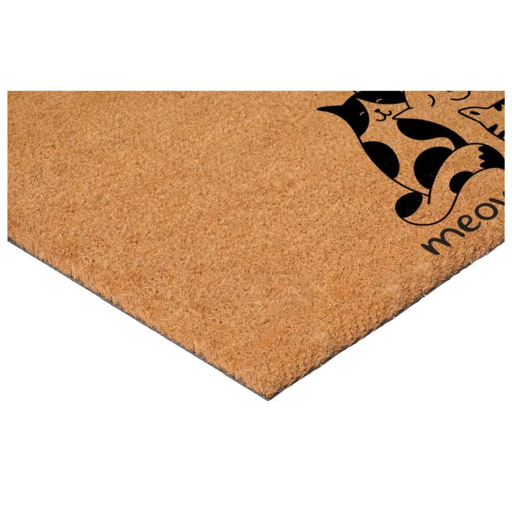 24" X 36" Brown And Black Christmas Outdoor Coir Door Mat - NOVA HOME FURNITURE