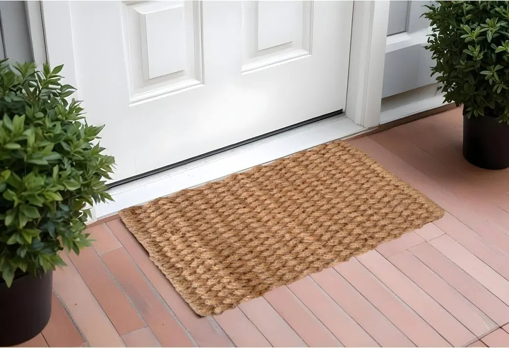 24" X 36" Brown Coir Weave Outdoor Door Mat - NOBLE HOME INTERIORS