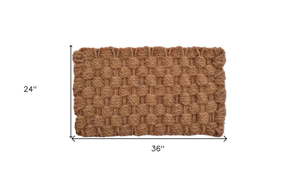 24" X 36" Brown Coir Weave Outdoor Door Mat - NOBLE HOME INTERIORS
