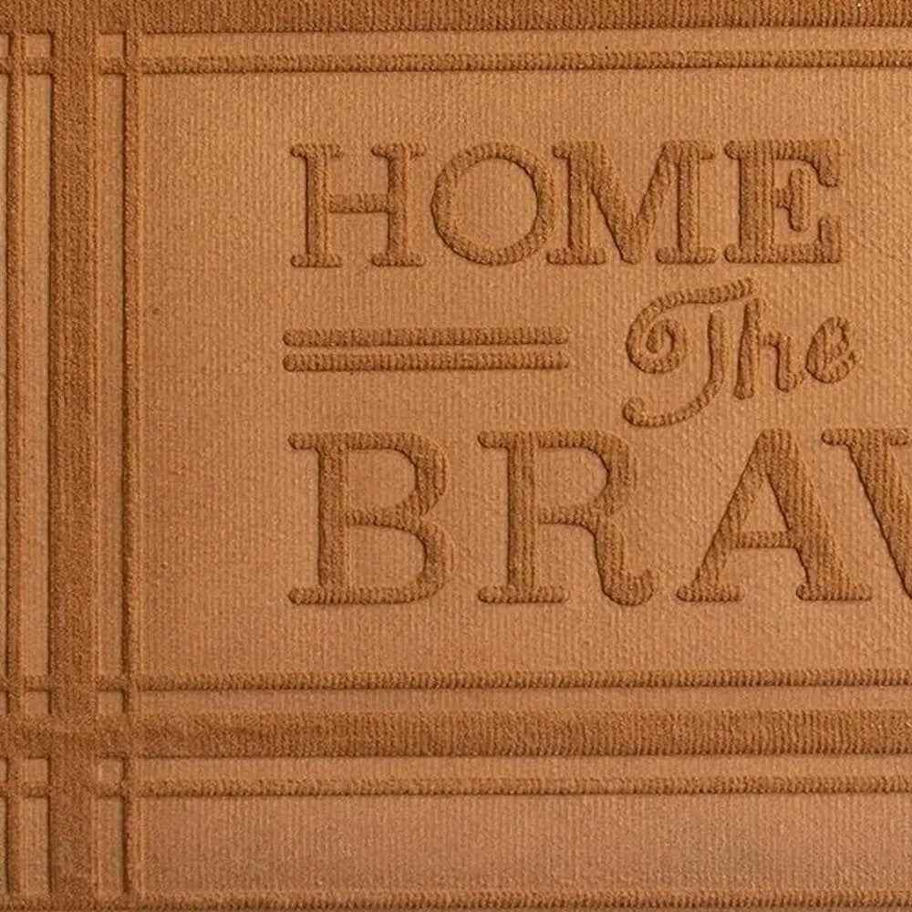 24" X 36" Brown Striped Border Home Of The Brave Outdoor Polypropylene Door Mat - NOVA HOME FURNITURE