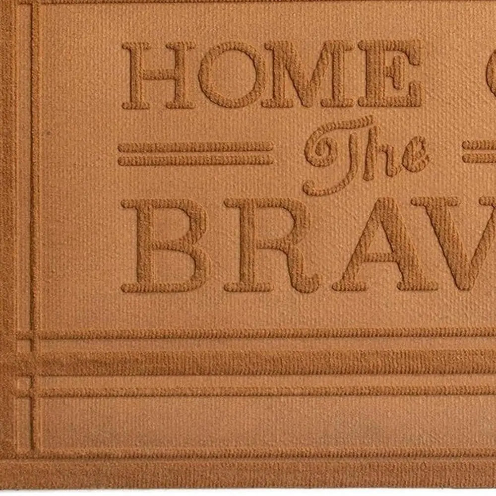 24" X 36" Brown Striped Border Home Of The Brave Outdoor Polypropylene Door Mat - NOVA HOME FURNITURE