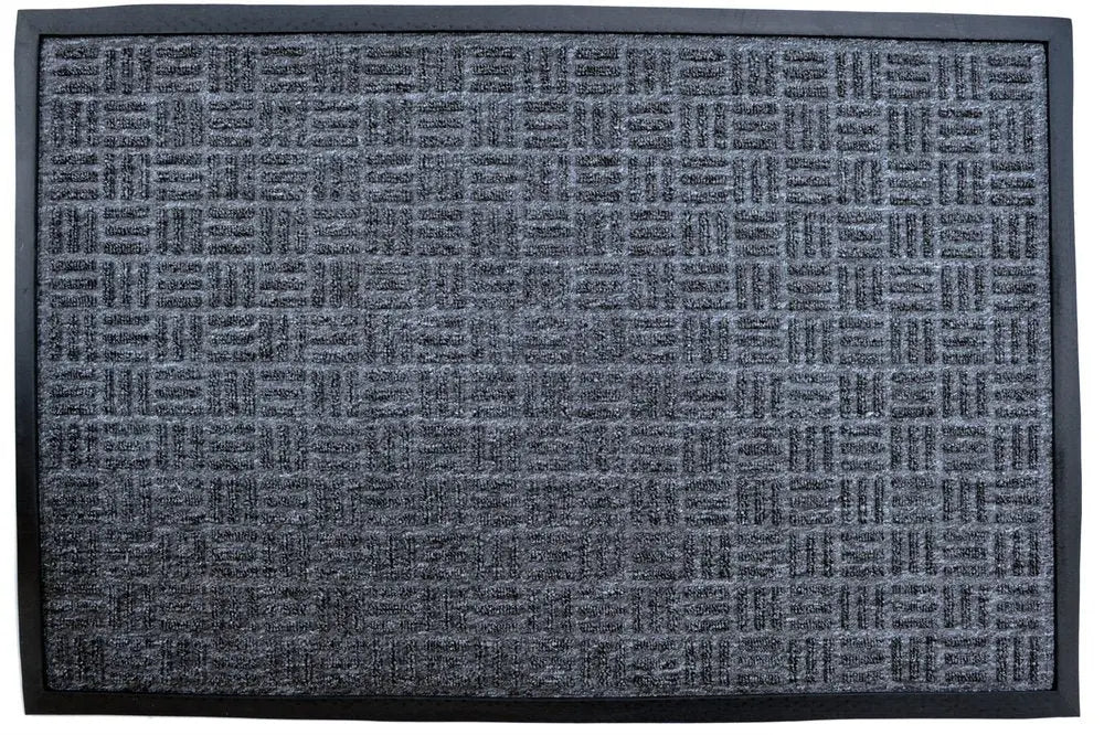 24" X 36" Gray Synthetic Fiber Abstract Outdoor Door Mat - NOBLE HOME INTERIORS