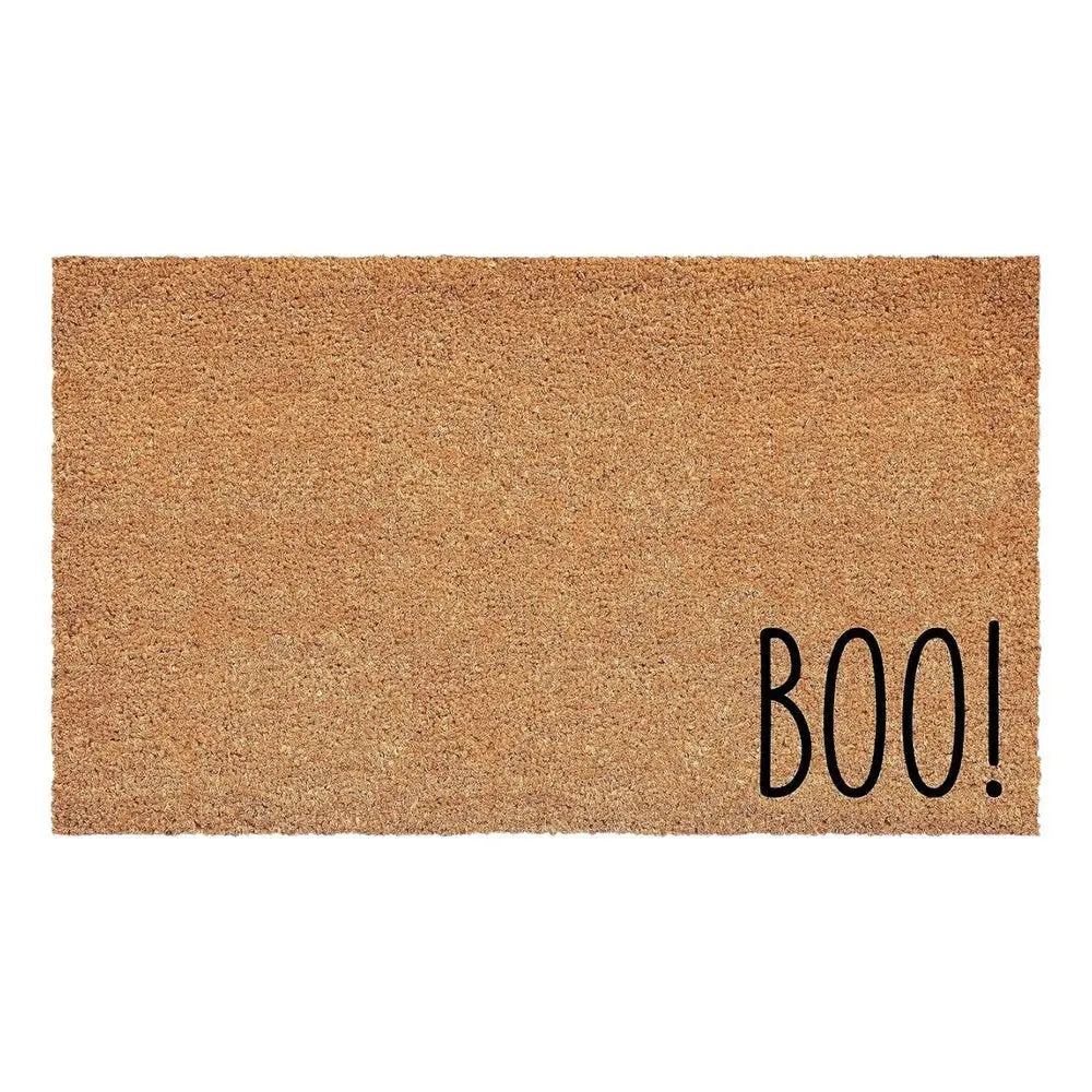 24" X 36" Natural And Brown Halloween Halloween Outdoor Coir Door Mat - NOVA HOME FURNITURE