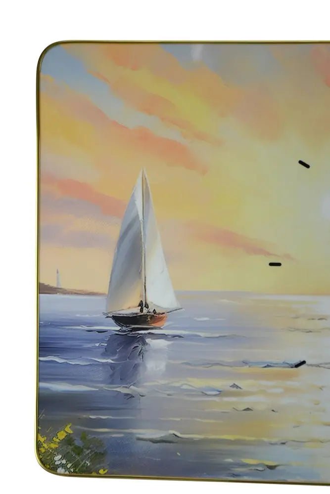 24" Yellow Blue And Orange Solid Wood Silent Analog Wall Clock HomeRoots