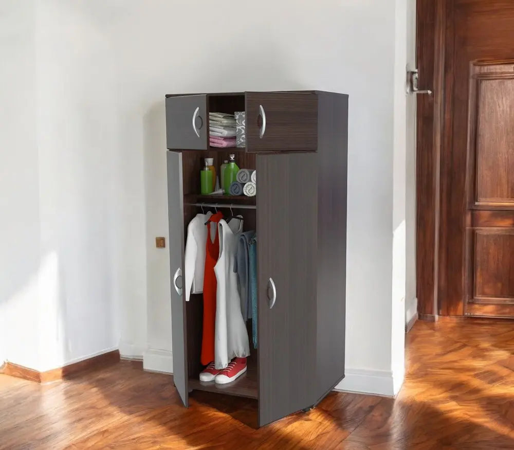 32" Espresso Melamine Mirrored Combo Dresser HomeRoots