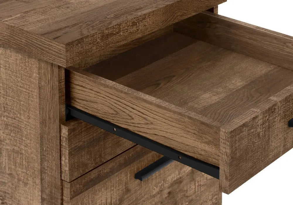 25" Brown Particle Board and Wood Filing Cabinet With Drawers - NOBLE HOME INTERIORS