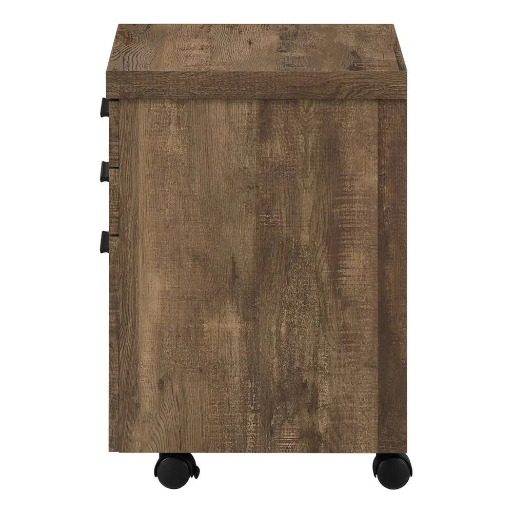 25" Brown Particle Board and Wood Filing Cabinet With Drawers - NOBLE HOME INTERIORS